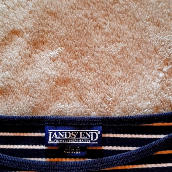 Navy and cream Land's end top size PM. - Picture 3 of 3